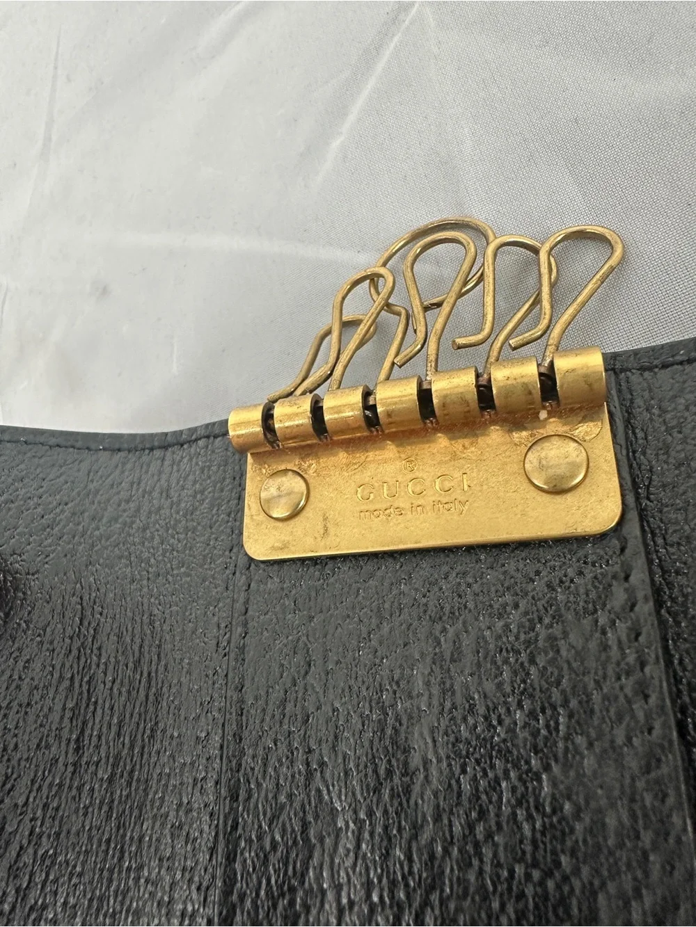 Gucci GG Marmont black leather key organizer